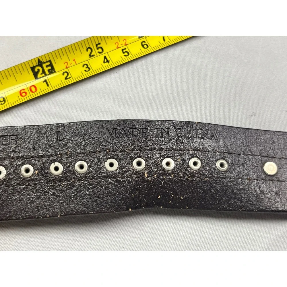 Roper Brown Leather Western Belt Large Rhinestone Filigree Cross Buckle Studded